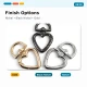 15 mm Heart-Shaped Spring Ring for Bags, Metal Buckle with Durable Finish, Ideal for Bags and Outdoor Gear