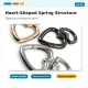 15 mm Heart-Shaped Spring Ring for Bags, Metal Buckle with Durable Finish, Ideal for Bags and Outdoor Gear