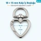 1,5 cm Kalp Yaylı Halka - Zamak Metal Çanta ve Anahtarlık Halkası SB 20293, 15 mm iç açıklık, dayanıklı malzeme, dekoratif