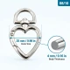 1,5 cm Kalp Yaylı Halka - Zamak Metal Çanta ve Anahtarlık Halkası SB 20293, 15 mm iç açıklık, dayanıklı malzeme, dekoratif