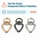 1,5 cm Kalp Yaylı Halka - Zamak Metal Çanta ve Anahtarlık Halkası SB 20293, 15 mm iç açıklık, dayanıklı malzeme, dekoratif