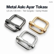 15 mm Metal Strap Adjuster Wide Single Slide Special Finish SB 25518