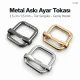 1.5 cm Metal Askı Ayar Tokası - Tek Sürgülü Geniş Model, Özel Kaplama, Dayanıklı Metal Aksesuar