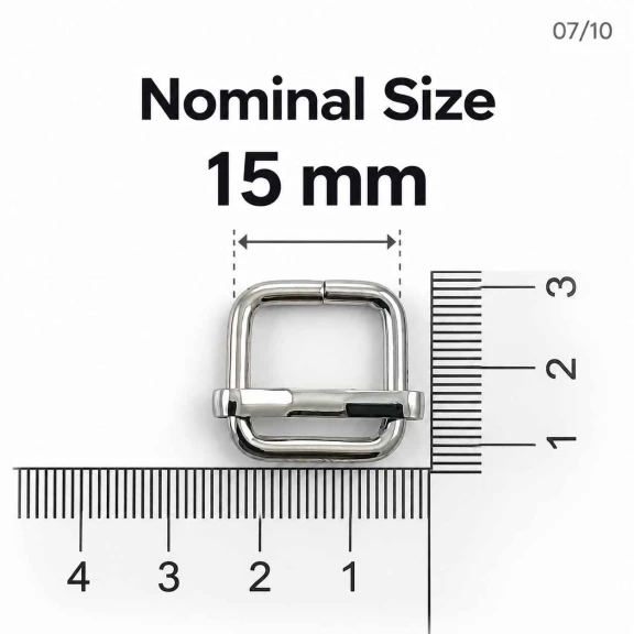 1.5 cm Metal Askı Ayar Tokası - Tek Sürgülü Geniş Model, Özel Kaplama, Dayanıklı Metal Aksesuar