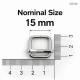 1.5 cm Metal Askı Ayar Tokası - Tek Sürgülü Geniş Model, Özel Kaplama, Dayanıklı Metal Aksesuar