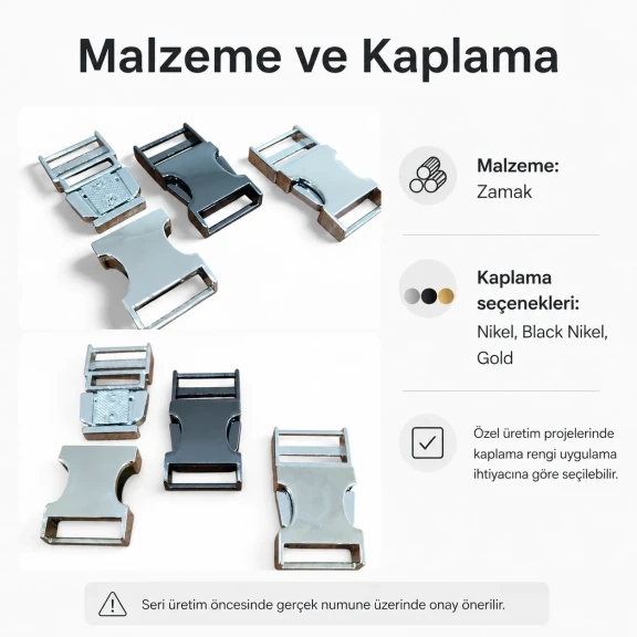 Palaska Tokası 2 cm Geçmeli Zamak Toka Özel Üretim SB 25690 - Kemer, iş kıyafeti, çanta ve evcil hayvan tasmalarında güvenli