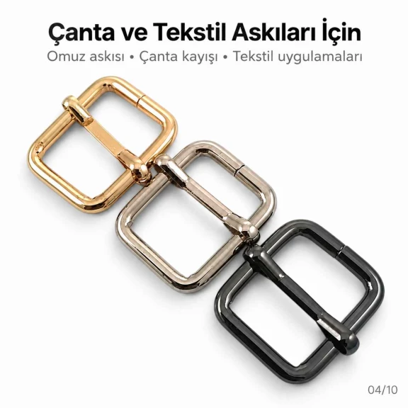 2 cm Geniş Metal Askı Ayar Tokası Tek Sürgülü Özel Kaplama, çanta ve kemer askı sistemleri için dayanıklı metal malzeme ile