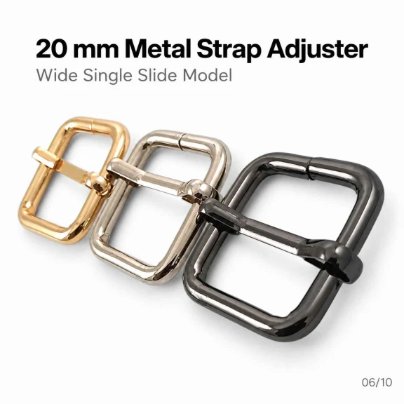 2 cm Geniş Metal Askı Ayar Tokası Tek Sürgülü Özel Kaplama, çanta ve kemer askı sistemleri için dayanıklı metal malzeme ile