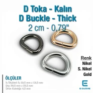 2 cm Özel Kaplama D Toka - D Halka Demir SB 7157