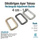4 cm Çerçeve Toka - Dikdörtgen Toka Özel Metal Kaplama Kalın Model SB 8181