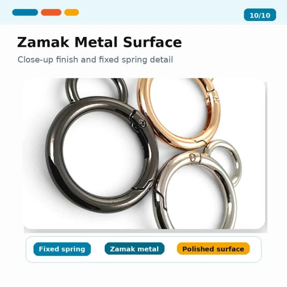 2,5 cm Anahtarlık Yaylı Halkası - Yaylı Sabit 1,2 cm Anahtarlık Halka Toka SB 8975, zamak metal malzeme ile çantalar ve
