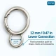 25 mm Fixed Spring-Loaded Keychain Ring SB 8975 with 12 mm Lower Opening for Bags and Accessories