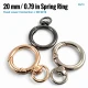 20 mm Fixed Spring-Loaded Keychain Ring SB 9019 for bags and accessories, made of zamak metal with multiple finish options.