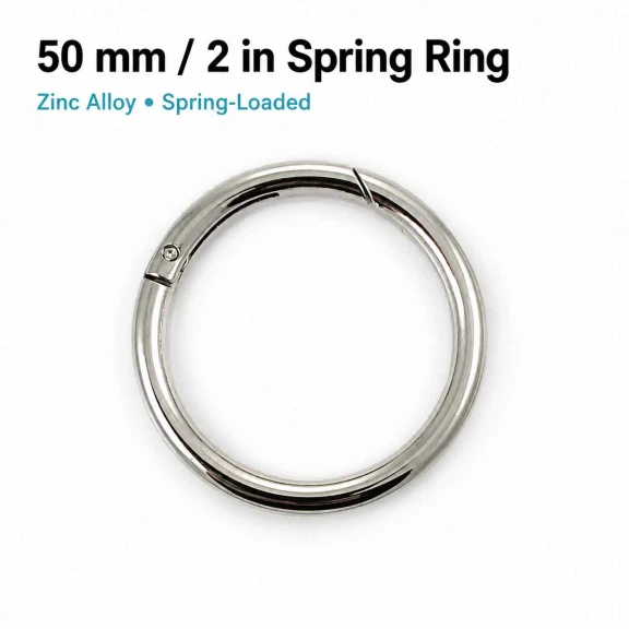 5 cm Yaylı Halka SB 9179 - Zamak Metal Çanta Halka Tokası, 50 mm iç ölçü, dayanıklı ve pratik bağlantı elemanı