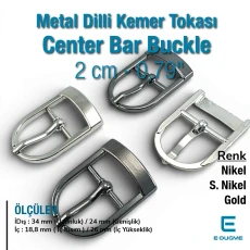 2 cm Metal Dilli Kemer Tokası - Ortadan Köprülü SB 9542