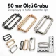 5 cm Metal Askı Ayar Tokası - Tek Sürgülü, Özel Kaplama, Dayanıklı Metal Aksesuar