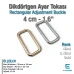 4 cm Çerçeve Toka - Dikdörtgen Toka Özel Metal Kaplama Dar Model SB 9774