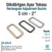 5 cm Dikdörtgen Toka - Çerçeve Toka Özel Metal Kaplama - Kalın Model SB 9964