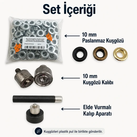 Banner Eyelet Starter Set – 10 mm Eyelets, Die and Hand Tool Included BANNER-10MM-SET05