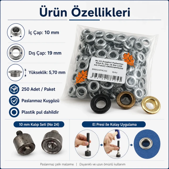 Banner Eyelet Starter Set – 10 mm Eyelets, Die and Hand Tool Included BANNER-10MM-SET05