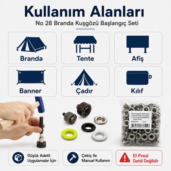 Branda Kuşgözü Başlangıç Seti – No 28 Kuşgözü ve Elde Vurma Aparatı Dahil BRANDA-NO28-SET01