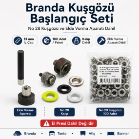 Branda Kuşgözü Başlangıç Seti – No 28 Kuşgözü ve Elde Vurma Aparatı Dahil BRANDA-NO28-SET01