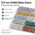 Baby Snap Fastener 9.5 mm 8 Color Set Perforated Snap Fastener Colorful Set C0095DP8R
