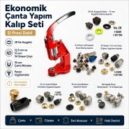 Economy Bag Making Tool Set with Hand Press – Eyelet, Snap, Rivet and Magnetic Clasp Dies CANTA-APARAT-SET-EKO-01