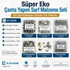 Süper Eko Çanta Yapım Sarf Malzeme Seti – Kuşgözü, Çıtçıt, Perçin ve Çanta Mıknatısı CANTA-SARF-SET-SUPER-EKO-01