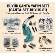 Büyük Çanta Yapım Seti – Çanta Mıknatısı, Çıtçıt, Perçin, Kuşgözü, El Presi ve Montaj Aparatları Dahil CANTA-SET-BUYUK-01