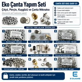 Eko Çanta Sarf Malzeme Seti – Çanta Mıknatısı, Çıtçıt, Perçin ve Kuşgözü Dahil CANTA-SET-EKO-SARF-01