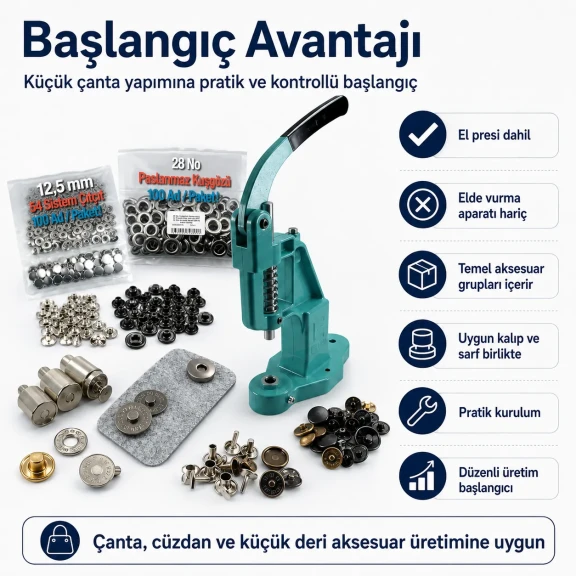 Küçük Çanta Yapım Seti – En Çok Kullanılan Ürünler ve Aparatları, El Presi Dahil CANTA-SET-KUCUK-01