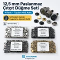 12,5 mm Paslanmaz Çıtçıt Düğme Seti – 4 Renk 400 Adet + 54 Sistem Kamalı Uygulama Aparatı Dahil – El Presi Hariç CITCIT-SET-125MM-4RENK-KLP0056
