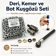 Leather, Belt and Boot Eyelet Set – 8.5 mm Eyelets, Die and Hand Tool Included DERI-KEMER-BOT-SET08