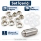 8 mm 5 No Paslanmaz Kuşgözü Elde Vurmalı Delme ve Çakma Seti – 20 Takım + Aparat KGS2IN1-05-PS020 8 mm 5 No Paslanmaz Kuşgözü Elde Vurmalı Delme ve Çakma Seti – 20 Takım + Aparat KGS2IN1-05-PS020