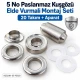 8 mm 5 No Paslanmaz Kuşgözü Elde Vurmalı Delme ve Çakma Seti – 20 Takım + Aparat KGS2IN1-05-PS020