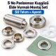 8 mm 5 No Paslanmaz Kuşgözü Elde Vurmalı Delme ve Çakma Seti – 50 Takım + Aparat KGS2IN1-05-PS050