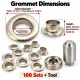 8 mm 5 No Paslanmaz Kuşgözü Elde Vurmalı Delme ve Çakma Seti – 100 Takım + Aparat KGS2IN1-05-PS100