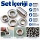9.5 mm 24 No Paslanmaz Kuşgözü Elde Vurmalı Delme ve Çakma Seti – 20 Takım + Aparat KGS2IN1-24-PS020