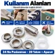 9.5 mm 24 No Paslanmaz Kuşgözü Elde Vurmalı Delme ve Çakma Seti – 20 Takım + Aparat KGS2IN1-24-PS020