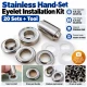 9.5 mm 24 No Paslanmaz Kuşgözü Elde Vurmalı Delme ve Çakma Seti – 20 Takım + Aparat KGS2IN1-24-PS020