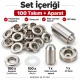 9.5 mm 24 No Paslanmaz Kuşgözü Elde Vurmalı Delme ve Çakma Seti – 100 Takım + Aparat KGS2IN1-24-PS100