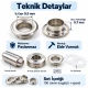 9.5 mm 24 No Paslanmaz Kuşgözü Elde Vurmalı Delme ve Çakma Seti – 100 Takım + Aparat KGS2IN1-24-PS100