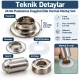 9.5 mm 24 No Paslanmaz Kuşgözü Elde Vurmalı Delme ve Çakma Seti – 100 Takım + Aparat KGS2IN1-24-PS100