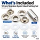 12 mm (0.47 in) Stainless Steel Eyelet Hand Punch and Setting Kit – 20 Sets + Tool KGS2IN1-26-PS020