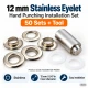 12 mm (0.47 in) Stainless Steel Eyelet Hand Punch and Setting Kit – 50 Sets + Tool KGS2IN1-26-PS050
