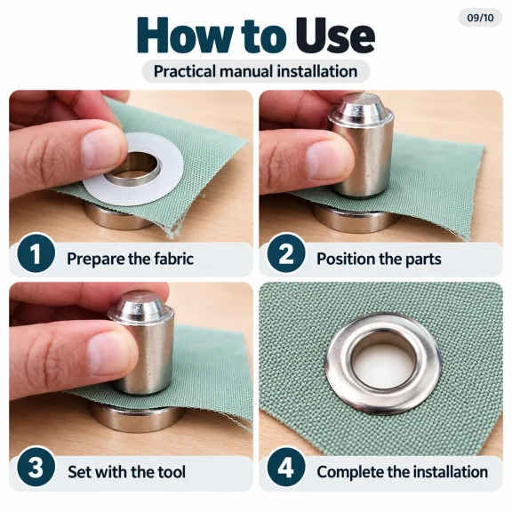 12 mm (0.47 in) Stainless Steel Eyelet Hand Punch and Setting Kit – 100 Sets + Tool KGS2IN1-26-PS100