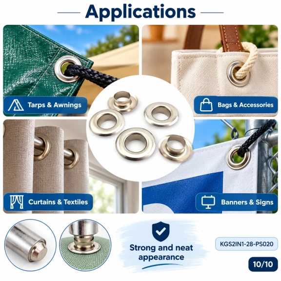 13 mm (0.51 in) Stainless Steel Eyelet Hand Punch and Setting Kit – 20 Sets + Tool KGS2IN1-28-PS020