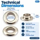 13 mm (0.51 in) Stainless Steel Eyelet Hand Punch and Setting Kit – 20 Sets + Tool KGS2IN1-28-PS020