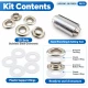 13 mm (0.51 in) Stainless Steel Eyelet Hand Punch and Setting Kit – 20 Sets + Tool KGS2IN1-28-PS020